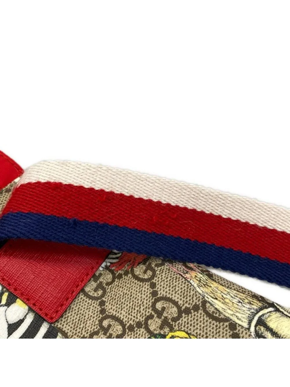 Gucci Backpack Yuko Higuchi Brown Red Multi 2-Way Drawstring Leather